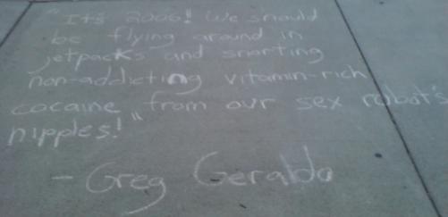 image of side walk chalk message
