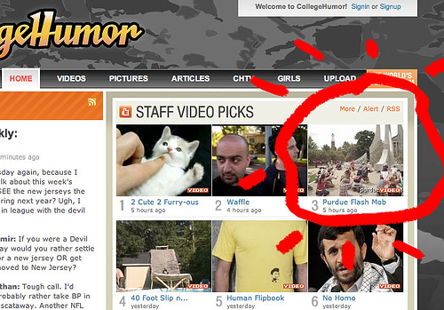 Picture of flash mob on CollegeHumor